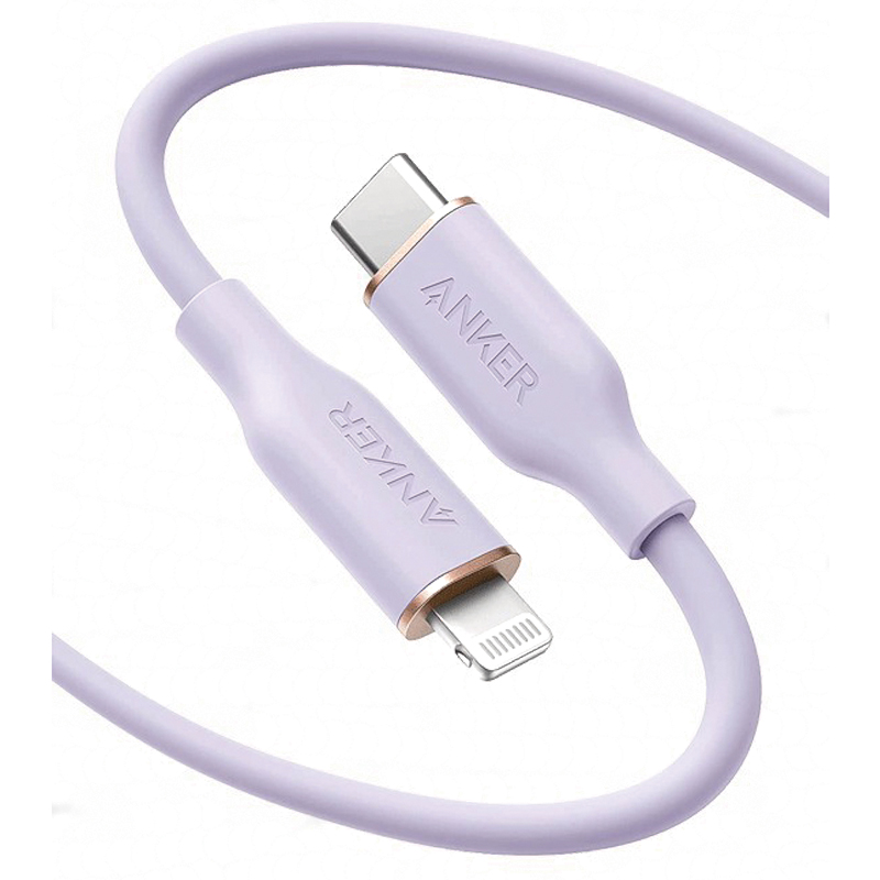 Anker A8663HQ1 PowerLine III Flow USB-C to Lightning Cable 6ft/1.8m – Purple