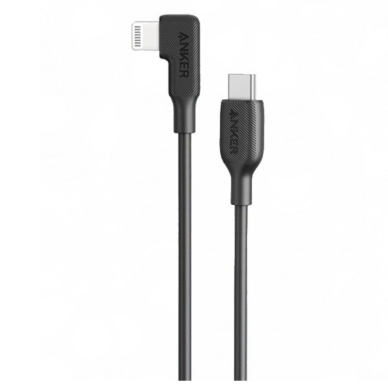 Anker USB-C to 90 Degree Lightning Cable 3Ft/0.9M – Black