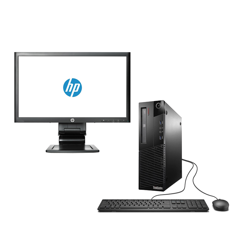 (Pre-owned) Lenovo ThinkCentre M93P Tiny Desktop / Intel Core i7 / 4th Gen / 512GB SSD / 8GB RAM / 23inch HP 360 Monitor / Keyboard / Mouse / Office 19 / Windows