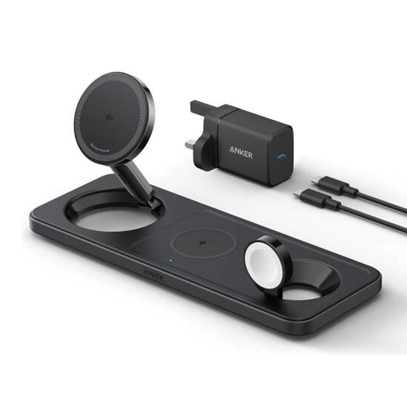 Anker MagGo Wireless Charging Station 15W, Foldable 3 in 1 Pad – B25M1211