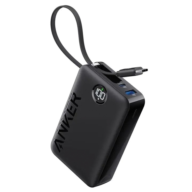 Anker Power Bank 20000mAh 22.5W with Built in USB-C Cable – A1647H11 – Black