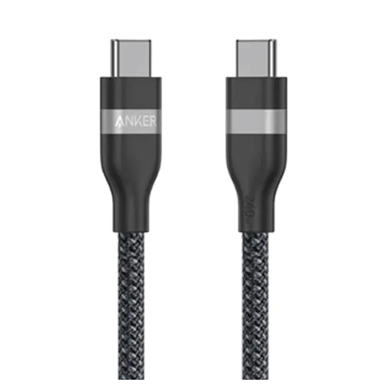 Anker USB-C to USB-C Cable | 240 W | Upcycled-Braided | 3ft | Black – A82E2H11