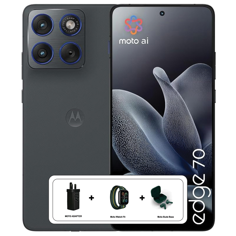 Motorola Moto Edge 70 5G 12GB 512GB – Pantone Gadget Grey (Moto Buds + Moto Watch Fit + 68W Charger)