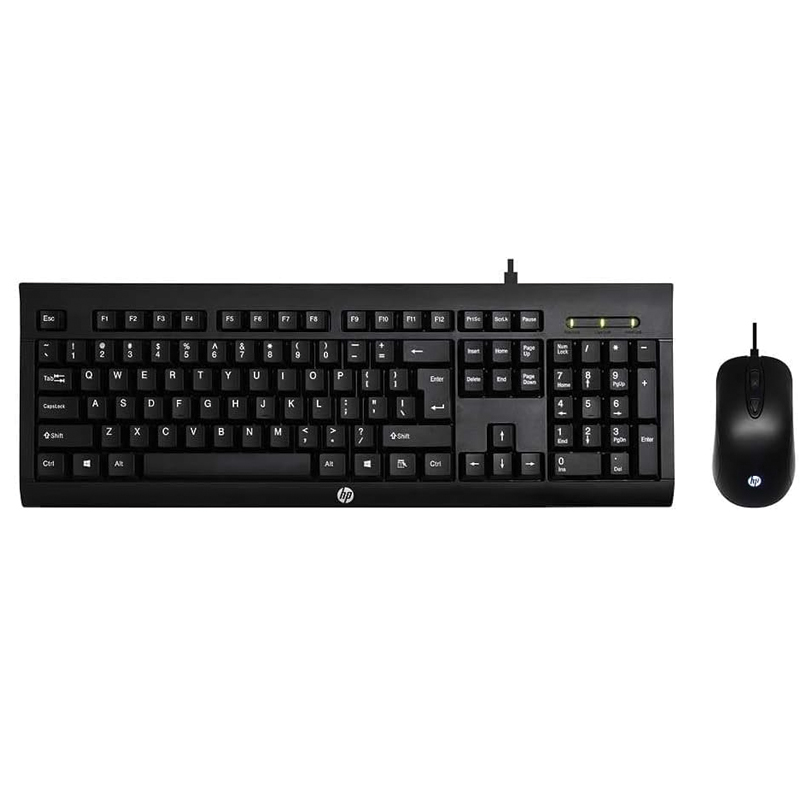 **HP KM100 Gaming Keyboard & Mouse Combo | Wired Gaming Keyboard and Mouse | Membrane Keyboard | USB Connectivity | Ergonomic Design | Black | HP KM100**