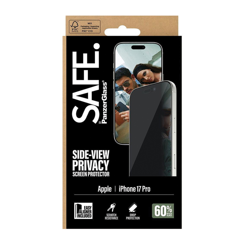 SAFE. by PanzerGlass® Privacy Screen Protector for iPhone 17 Air | Ultra-Wide Fit | Tempered Glass | EasyAligner Installation Tray | Privacy Filter | Scratch & Impact Resistant | Fingerprint Resistant