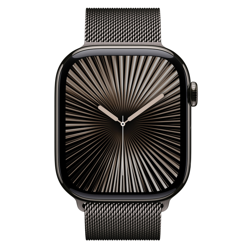 Apple Watch Series 10 GPS + Cellular 46mm Slate Titanium Case with Slate Milanese Loop S/M – MC7R4