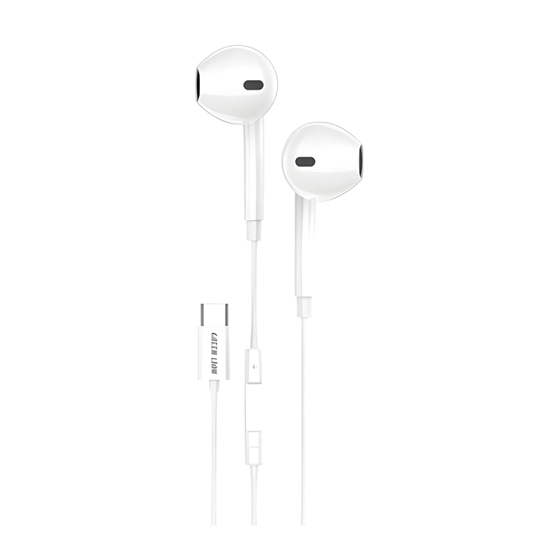 Green Lion Stereo Earphones with Type-C Connector GNSTERTCWH – White