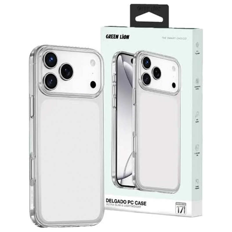 Green Lion Delgado PC Case for Apple iPhone 17 Pro Max | Anti Fingerprint | Anti Scratch | Slim Fit | Camera Protection | Ultra HD Clarity