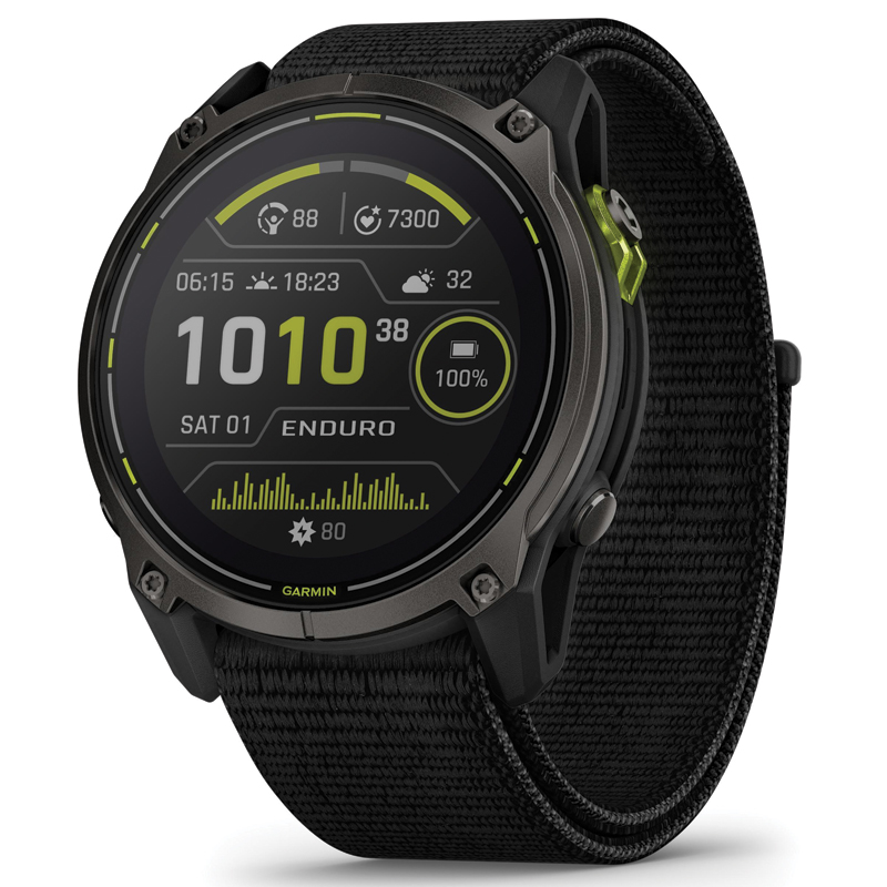 Garmin Enduro 3 Multisport GPS Smartwatch | 51mm | Solar Sapphire | Carbon Gray DLC Titanium | Black UltraFit Nylon Sport Loop Band | EMEA | 010-02751-01