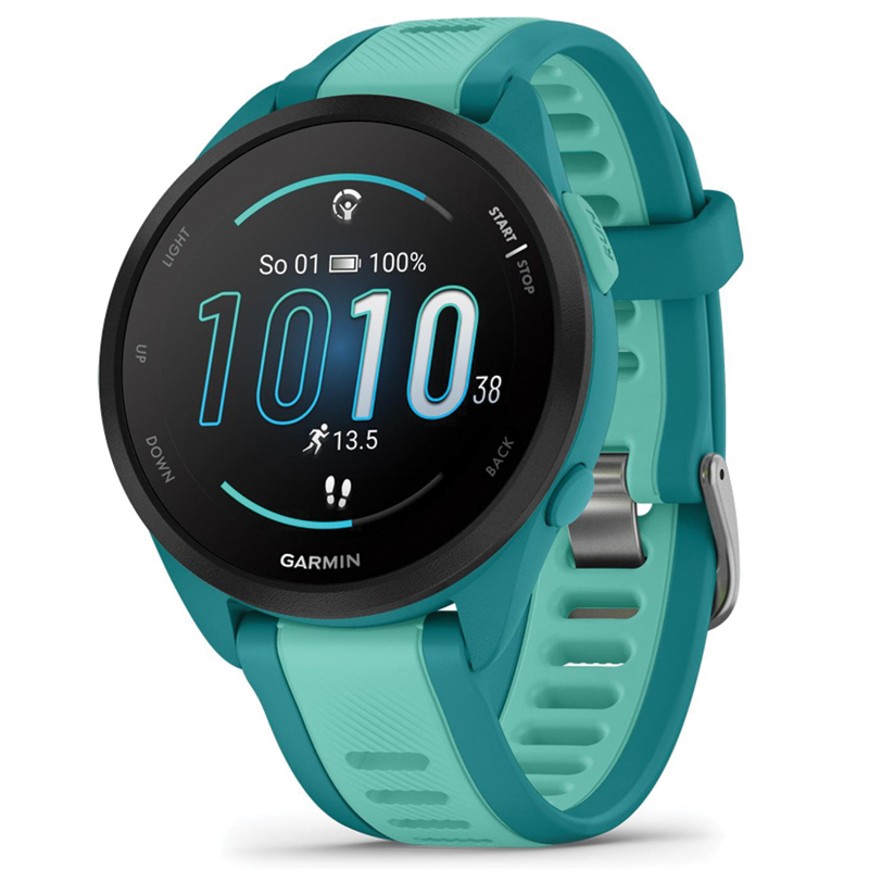 Garmin Forerunner 165 Music GPS Running Smartwatch | 43mm | AMOLED | Turquoise/Aqua | 010-02863-32