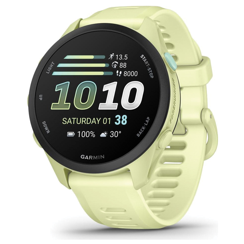 Garmin Forerunner® 70 GPS Running Smartwatch | 42mm | 1.2-inch AMOLED Display | Citron | Worldwide | 5 ATM | Up to 13 Days Battery | 010-04307-02