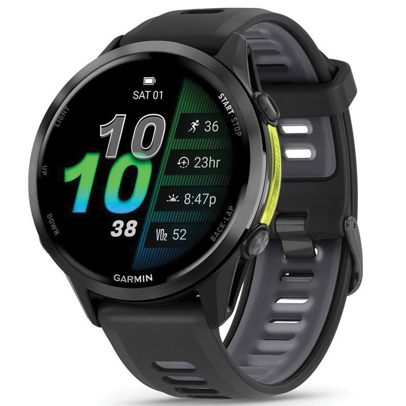 Garmin Forerunner 970 GPS Running Smartwatch | 47mm | AMOLED | Sapphire Crystal | Carbon Gray DLC Titanium | Black/Translucent Whitestone Band | 010-02969-10