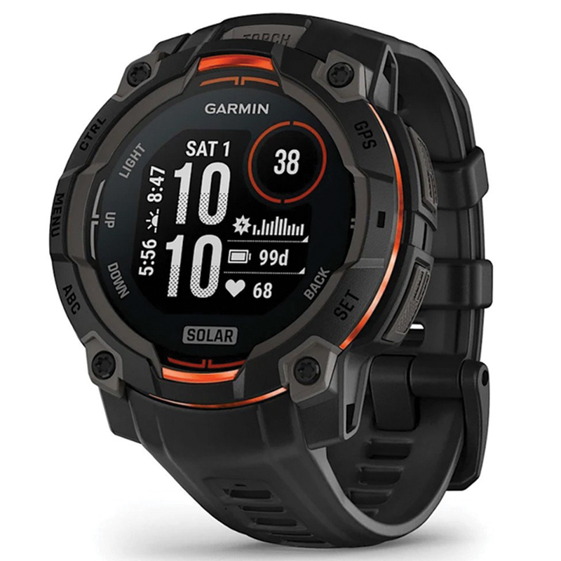 Garmin Instinct 3 GPS Smartwatch | 45mm | Solar | Black Bezel | Black Band | 010-02934-00