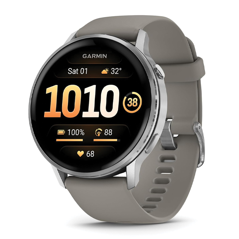 Garmin Venu 4 (45mm) GPS Smartwatch | Wi-Fi | Black with Silver + Gray | Worldwide | 010-03014-01