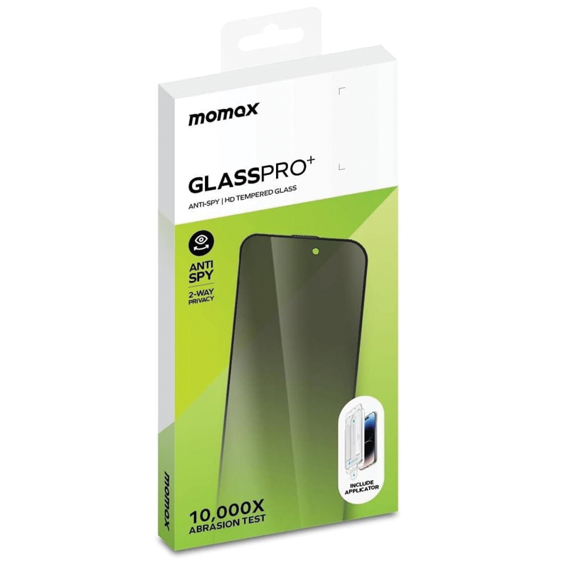 MOMAX Glass Pro+ Anti-Spy HD Tempered Glass – iPhone 18 Pro / iPhone 17 Pro 6.3″