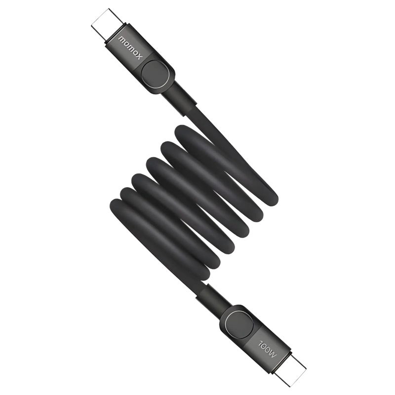 MOMAX Mag.Link Magnetic USB-C to USB-C Cable – 100W – 1m – DC52D – Black