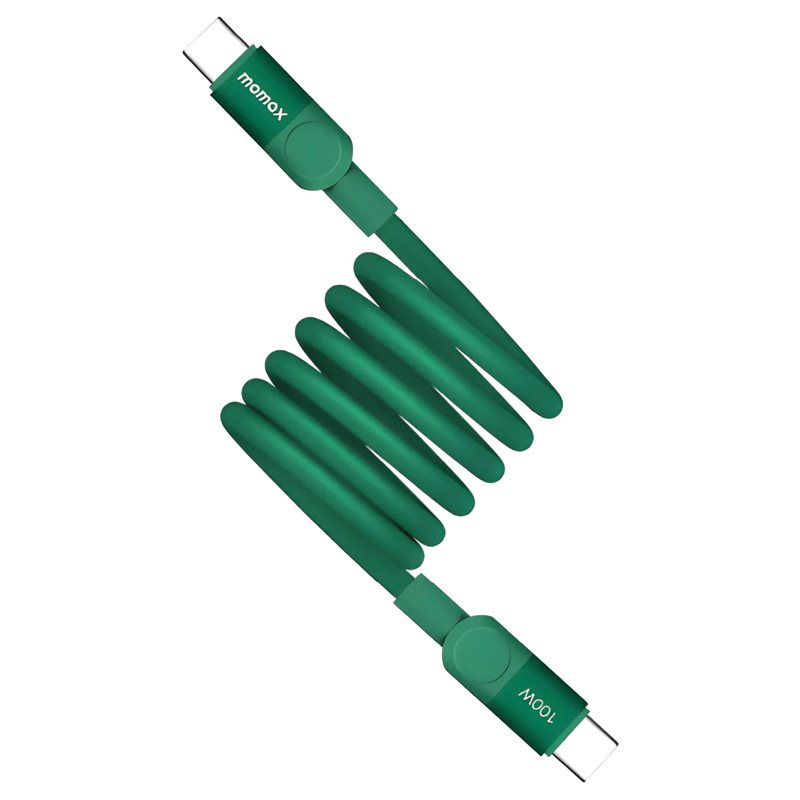 MOMAX Mag.Link Magnetic USB-C to USB-C Cable – 100W – 1m – DC52G – Green