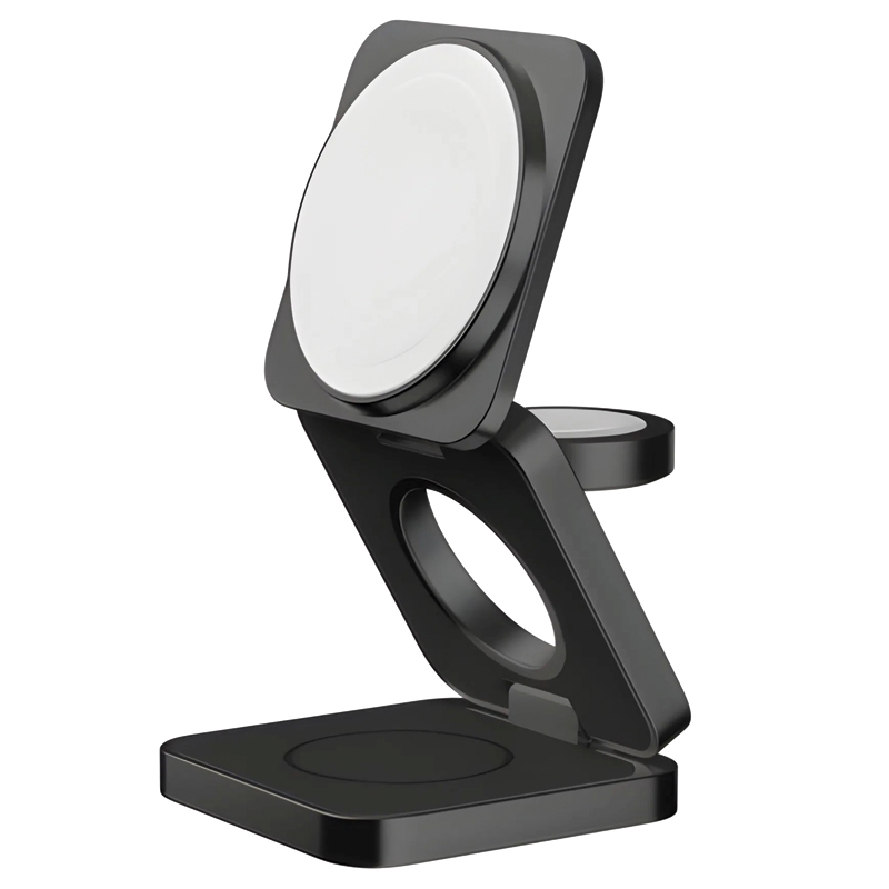 MOMAX Q2.Mag Go Qi2 3-in-1 Magnetic Wireless Charging Stand – 25W – UD31D – Black